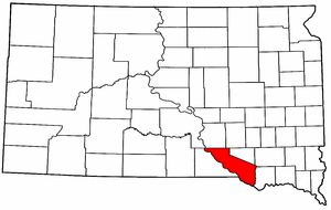 South Dakota Map showing Charles Mix County
