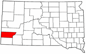 South Dakota Map showing Custer County