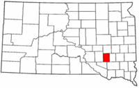 South Dakota Map showing Davison County