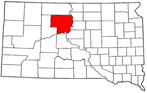 South Dakota Map showing Dewey County
