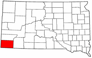 South Dakota Map showing Fall River County