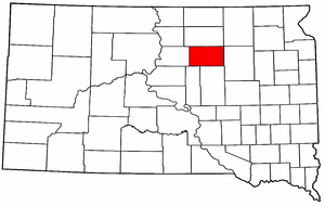 South Dakota Map showing Faulk County
