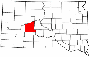 South Dakota Map showing Haakon County