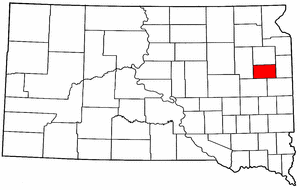 South Dakota Map showing Hamlin County