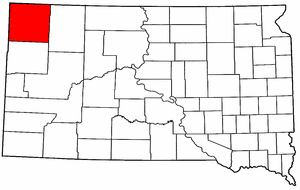 South Dakota Map showing Harding County