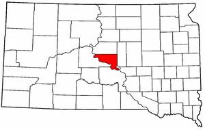 South Dakota Map showing Hughes County