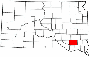 South Dakota Map showing Hutchinson County