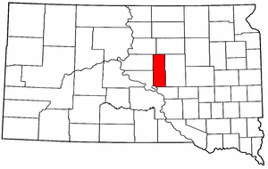 South Dakota Map showing Hyde County