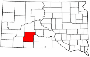 South Dakota Map showing Jackson County