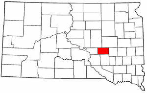 South Dakota Map showing Jerauld County