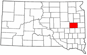 South Dakota Map showing Kingsbury County