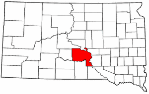 South Dakota Map showing Lyman County