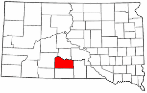 South Dakota Map showing Mellette County