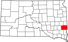 South Dakota Map showing Minnehaha County