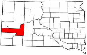 South Dakota Map showing Pennington County