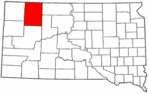 South Dakota Map showing Perkins County