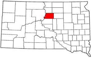 South Dakota Map showing Potter County