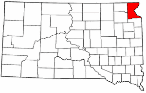 South Dakota Map showing Roberts County