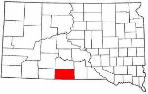 South Dakota Map showing Todd County