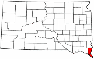 South Dakota Map showing Union County