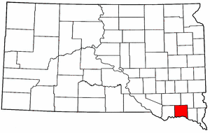 South Dakota Map showing Yankton County