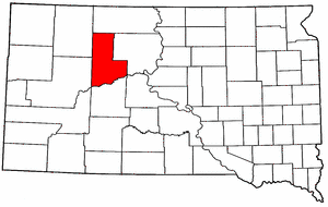 South Dakota Map showing Ziebach County