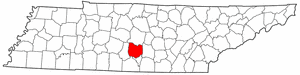 Tennessee Map showing Bedford County
