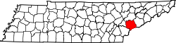 Tennessee Map showing Blount County