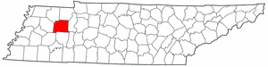 Tennessee Map showing Carroll County