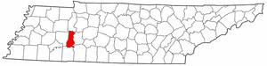 Tennessee Map showing Decatur County