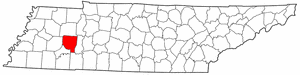 Tennessee Map showing Henderson County