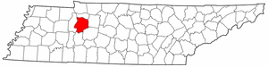 Tennessee Map showing Humphreys County