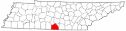 Tennessee Map showing Lincoln County