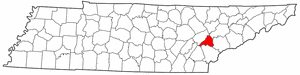 Tennessee Map showing Loudon County