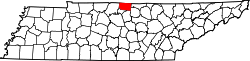 Tennessee Map showing Macon County