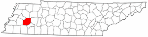 Tennessee Map showing Madison County