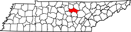 Tennessee Map showing Putnam County