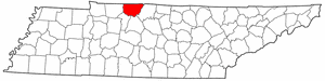 Tennessee Map showing Robertson County