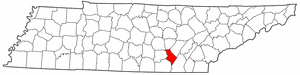 Tennessee Map showing Sequatchie County