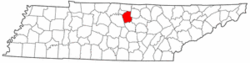 Tennessee Map showing Smith County