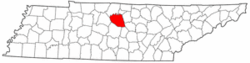 Tennessee Map showing Wilson County