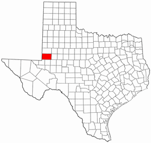 Texas Map showing Andrews County