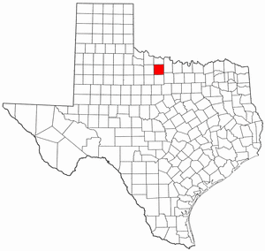 Texas Map showing Archer County
