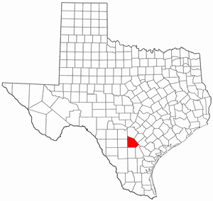 Texas Map showing Atascosa County
