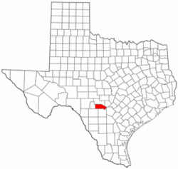 Texas Map showing Bandera County