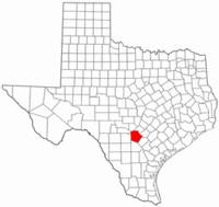 Texas Map showing Bexar County