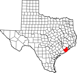 Texas Map showing Brazoria County