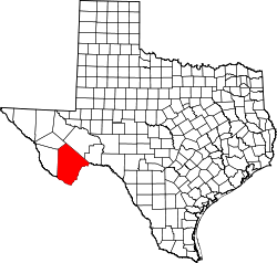 Texas Map showing Brewster County