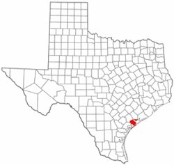 Texas Map showing Calhoun County
