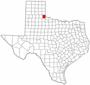 Texas Map showing Childress County